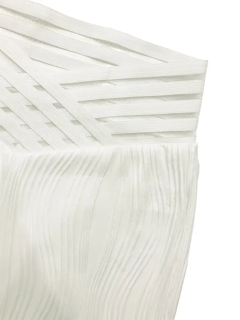 Pantalon Évasé Taille Haute à Détail Découpé