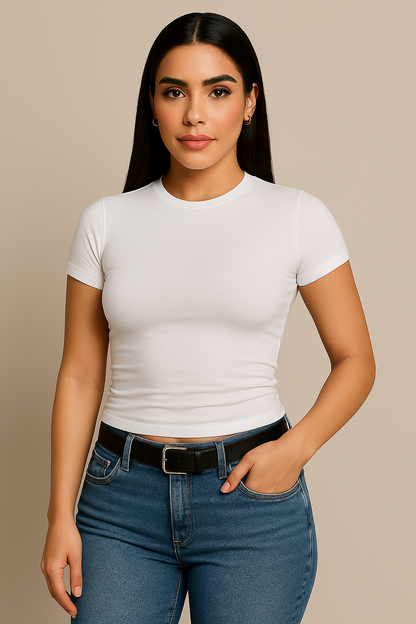 T-shirt Ajusté à Manches Courtes – Basique Moderne
